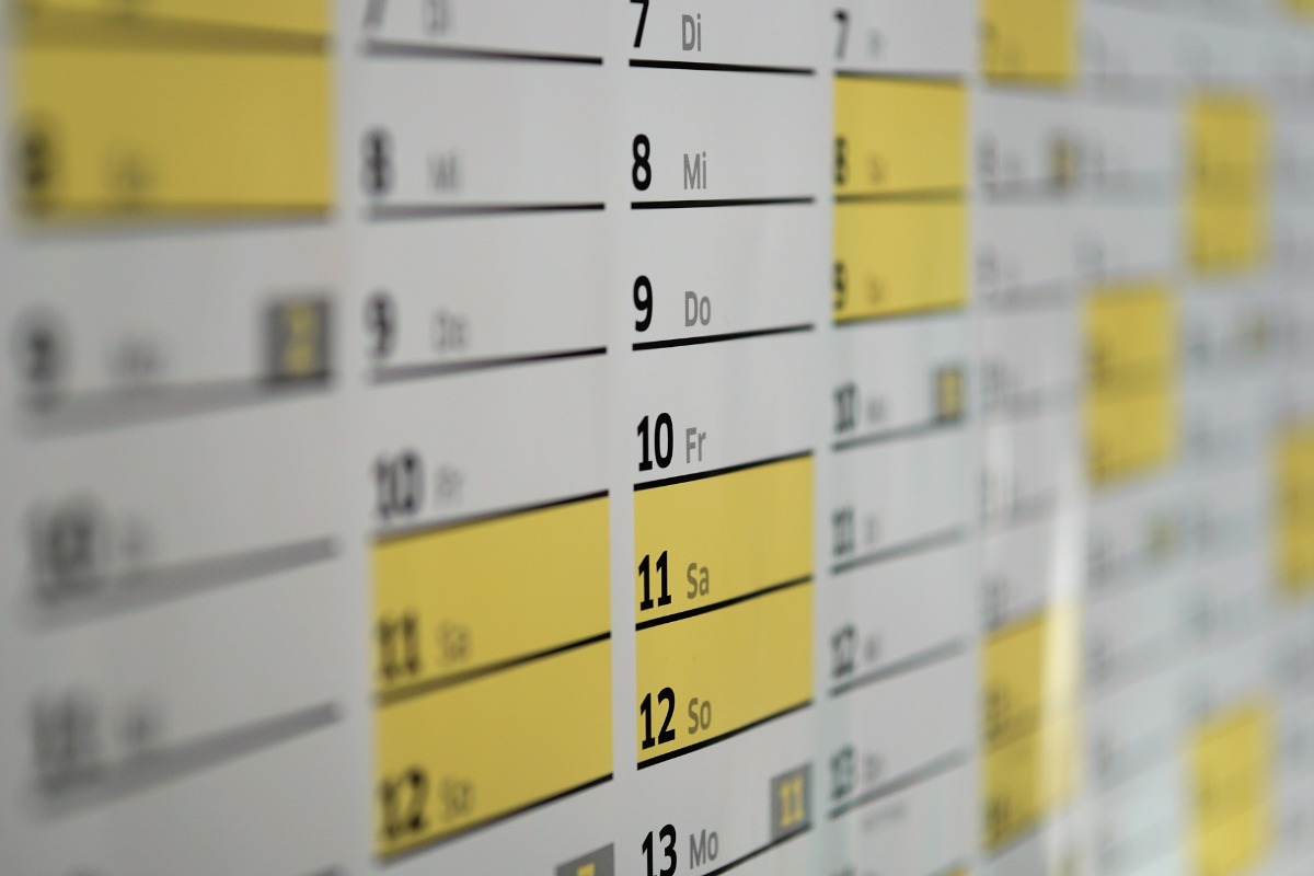 Image of a calendar for regularly scheduled maintenance